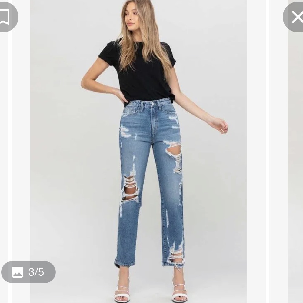 Flying Monkey tattered straight leg Jean